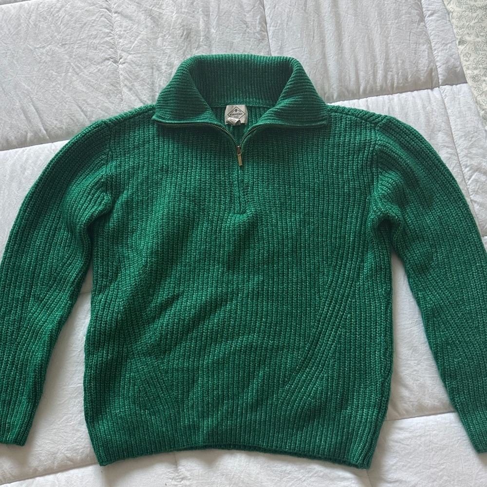 St. John's Bay Forest Green Zip-Up Sweater
